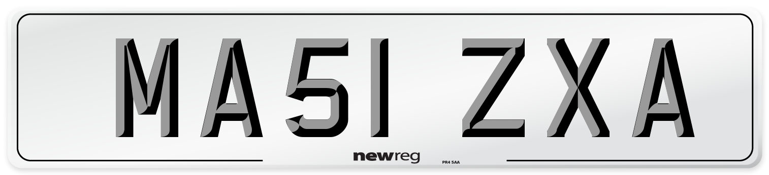 MA51 ZXA Number Plate from New Reg